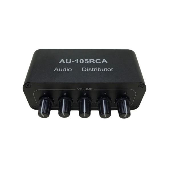 Accesorios Top Ofers Top Stereo Audio Mixer 1 Entrada 5 Salida Interfaz de distribuidores de fuente de audio multicanal RCA para amplificadores de potencia