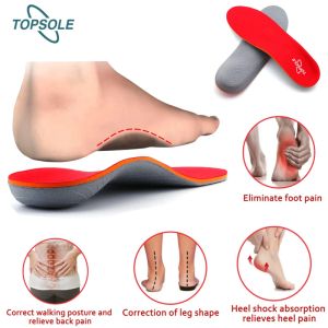 Accessoires Topsole orthopedische inlegzolen voor de voeten Rode 3 cm High Arch Support schoen inzetstukken Pijnverlichting plantaar fasciitis platte voet mannen vrouwen