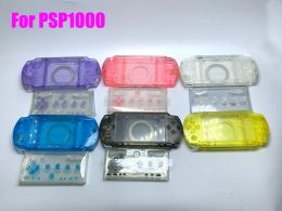 Accessoires Transparente Clear Color complet Boîtier de boîtier pour PSP1000 PSP 1000 Console de jeu Coquette FacePlate avec des boutons Kits