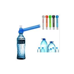 Accessoires Reizen Reizen Water Top Waterpijpen Bladerdeeg Toppuff Glazen bong Draagbare pijp Instant schroef op fles Converter Mix Dhhy5