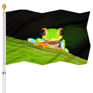 Accesorios Bandera de rana arbórea Banderas de casa con doble costura Bandera de animales con ojales de latón Decoración para el hogar, patio interior y exterior, regalos para mujeres y hombres