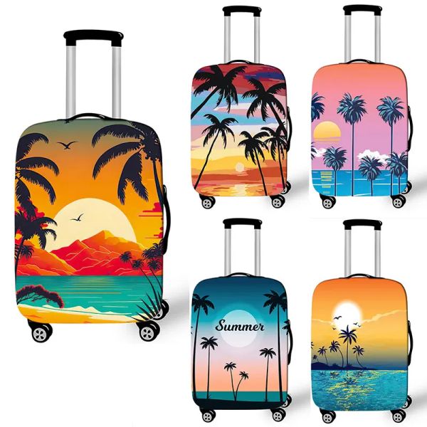 Accesorios Tree Hawaiian Beach Impresión Cubierta Sunset Coconut Women Men Madura de viajes Cubiertas de protección Horus Trolley Case Regalo