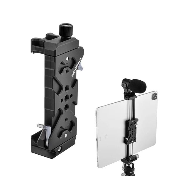 Accessoires Support métallique pour trépied pour tablette iPad/iPhone Adaptateur de serrage pour trépied avec sabot froid Arca Swiss QR Plate Trou de vis 1/4''