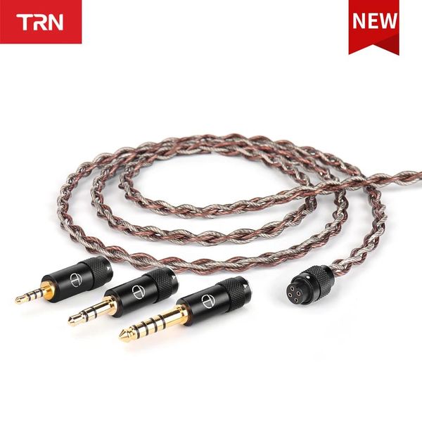 Accessoires TRN RedChain – câble de mise à niveau pour écouteurs, connecteurs échangeables OFC en cuivre plaqué argent 2.5/3.5/4.4 pour 2 broches TRN MT1 MAX TA4 BA16