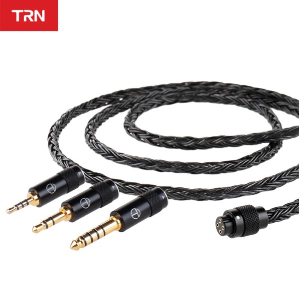 Accesorios TRN T2 PRO Cable de actualización HIFI chapado en plata de 16 núcleos 3,5/2,5/4,4mm enchufe MMCX/2 pines para auriculares TRN KZ CCA VX V90S ZSX ZAS MT1