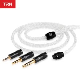 Accessoires TRN T3 Pro 8 CORE SIGNE CABLE MODE Câble écouteur 3,5 / 2,5 / 4,4 mm MMCX / 2pin Connecteur pour TRN V90 VX BAX BA15 ZSX ZAS