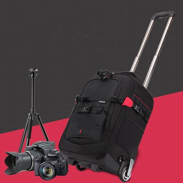 accesorios Bolsa para cámara con ruedas Bolsa para cámara DSLR profesional impermeable Maleta para cámara fotográfica y de vídeo Mochila con ruedas para cámara digital