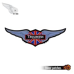 Accessoires Trumph Patch Custom Motorcycle Biker geborduurde patches Iron op voor jas achteruitgaande punk kleding gratis verzending accessoires badge