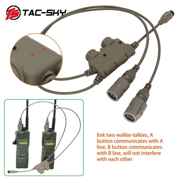 Accessoires TS TACSKY 6PIN Double Communication Adaptateur PTT RAC PTT COMPATIBLE COT TACTIQUE COSET SORDIN POUR TACTIQUE AN / PRC 148 152 163