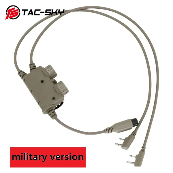 Accessoires ts tacsky double communication rac ptt adaptateur de casque militaire pour les casques Peltor compatibles avec Baofeng UV5R Walkietalkies