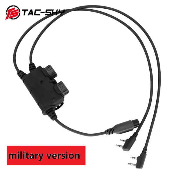 Accessoires TS Tacsky Double Communication RAC Adaptateur PTT militaire tactique compatible avec Peltor Military Version Headset