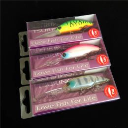 Accessoires tsurinoya 3 stks diepe duik die minnow shad visserij verkenners verkenners 57 mm 8.2G lang gieten harde aas baspijze jerkbait