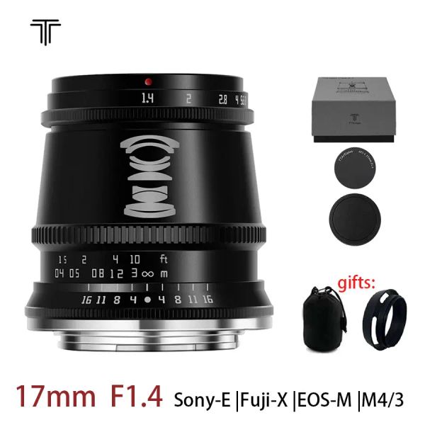 Accessoires Ttartisan 17 mm F1.4 APSC Lens pour Sony E Fuji x Canon Eosm Panasonic Olympus M4 / 3 Leica L Mount Cameras