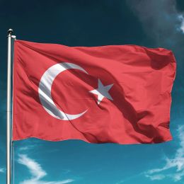 Accessoires Turkish Flag National Hold Banner Flying Polyester Outdoor Decor Decoration Decoration Turquie Mur Témnasseur État Support de joie Gha