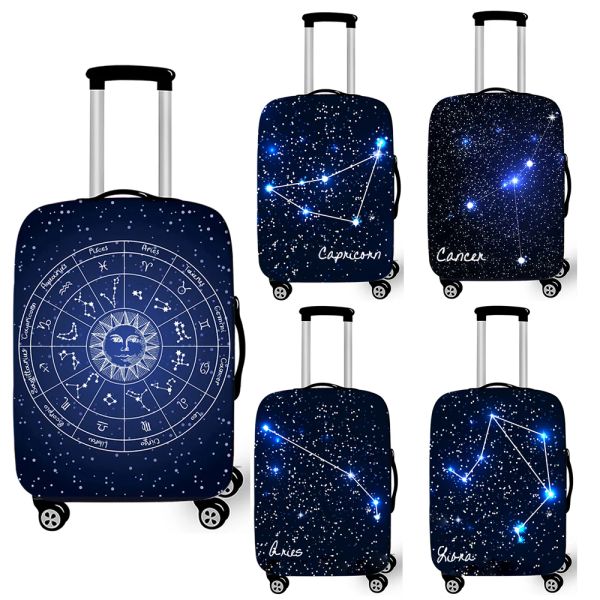 Accessoires douze constellations zodiaques signes imprimer les bagages de voyage accessoires accessoires de validité de cancer de la Vierge Cancer élastique