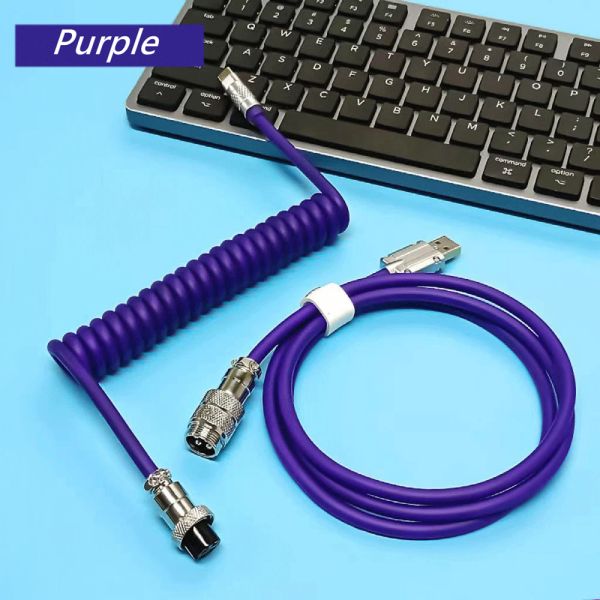 Accesorios Typec Mechanical Teclado Cable Cable personalizado Puerto USB PU Tipo C Interfaz luminoso Cabe de teclado Accesorios