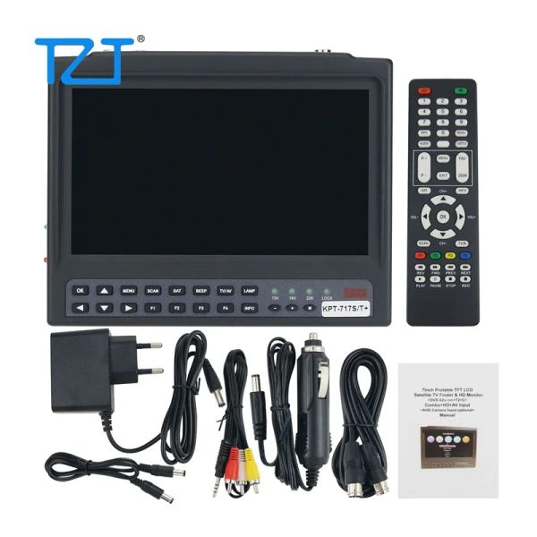 Accesorios TZT KPT258S/T + Finder de satélite HD Monitor CCTV Tester AHD Entrada (S2 + T2 + C Combo + HD + AV)