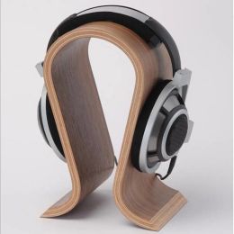 Accessoires U Forme du support de casque de noix en bois de bureau étagère d'affichage de style contemporain Hangage d'affichage du support de bureau.