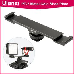 Accessoires Ulanzi Pt2 Plaque de chaussure froide en métal universelle 2 barres d'extension de montage de chaussure chaude double support avec filetage 1/4" pour microphone/lumières