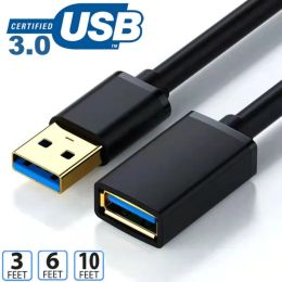 Accessoires USB 3.0 2.0 5 Gops Extension Câble 3ft 6ft 10ft Mâle à USB Femelle Un câble extenseur pour PC ordinateur portable