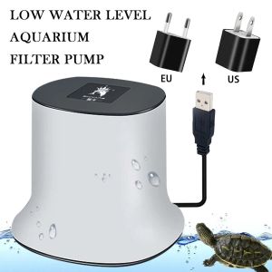 Accessoires Pompe de filtre d'aquarium à faible niveau d'eau USB pour réservoir de tortues Pompe à eau purifiée de qualité d'eau pour tortues Reptiles aquatiques propres