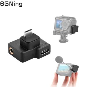 Accesorios USBC Micrófono Micrófono Femenino Adaptador de gato de 3.5 mm para la cámara de acción DJI OSMO Mejora la calidad de sonido de la calidad de la calidad del micrófono externo