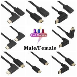 Accessoires USBC Type C omhoog Links Rechts Schuin 90 graden mannelijk aan mannelijke vrouwelijke USB 3.1 Extender Extension USB C tot USB C Short Cable Cord