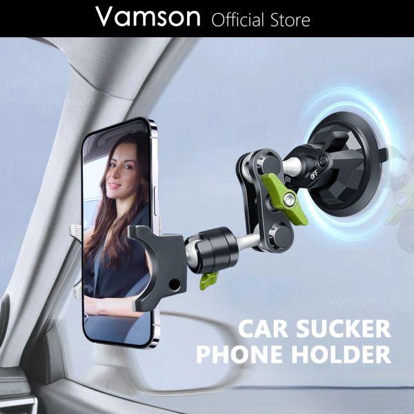 Accesorios Vamson 360 Soporte de teléfono de automóvil de succión giratoria para iPhone 14 13 12 para insta360 x3 una cámara x2 accesorios de taza de succión universal