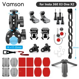 Accesorios Vamson para Insta360 X3 One X2 Action Motorcycle Accessories Kit de montaje con brazo de extensión de aleación de aluminio para Go Pro 11 10