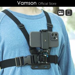 Accessoires Vamson voor iPhone 13 14 Samsung Huawei Chest Riem riem Body Harness Phone Clip Mount voor Insta360 voor GoPro Hero 11 10 9 8 7