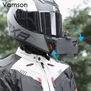 Accessoires Vamson Motorfietsaccessoires voor GoPro Helmet Mount voor GoPro Hero 11 10 9 voor smartphone voor Insta360 One X3 Moto -accessoires