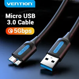 Accessoires Vention Micro USB 3.0 Kabel 3A Fast Charger Data Cord mobiele telefoonkabels voor Samsung Note 3 S5 Toshiba Sony USB Micro B -kabel