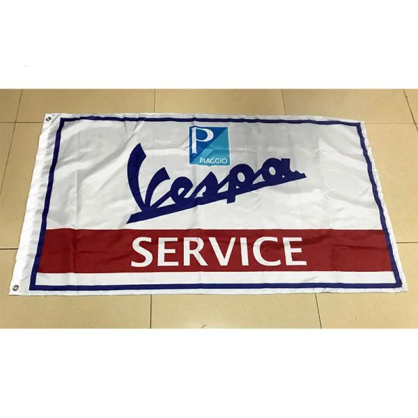 Accessoires Vespa Service drapeau de moto 60*90 cm et 90*150 cm décorations de noël pour la maison drapeau bannière cadeaux
