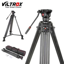 Accessoires Viltrox VX18M 1,8 M Trépied vidéo professionnel robuste en aluminium antidérapant + tête panoramique fluide + sac de transport pour appareil photo DV