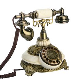 Accessoires Vintage Telefoon Europese vaste Swivel Plate Rotary Dial Antique vaste telefoonkantoor Huishotel gemaakt van Resin rood wit goud