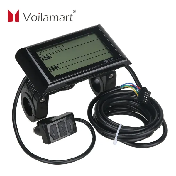 Accessoires VoilaMart SW900 Impermétrié 48V Bicyclette d'évacué LCD Panneau de commande du compteur d'écran EBIKE ACCESSOIRES