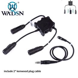 Accesorios Wadsn Dual U94 PTT Push to Talk Softeai Airsoft Headset Kenwood para auriculares tácticos de caza Baofeng Walkie Talkie Connector