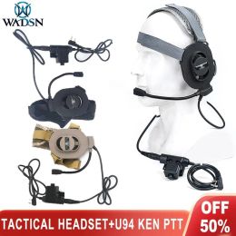 Accessoires Wadsn Tactical Game Shooting Communication Headphone Bowman Elite II Headset U94 PTT pour Kenwood Baofeng UV5R Radio