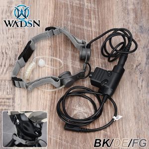 Accessoires Wadsn Tactical Gorge Air Air Conduits Couetphones Colyngeal Microphone Casque de microphone avec Kenwood U94 PTT pour Moto Midland Walkie Talkie