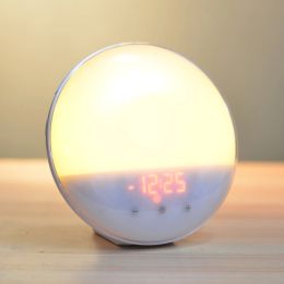 Accessoires Réveillez-vous Smart Light Alarm ALARM avec 7 couleurs Sunrise Sunset Simulation atmosphère Light Blanc Noise avec le sommeil Night Light