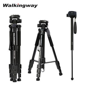 Accesorios Walkingway Q222 trípode para cámara portátil soporte trípode de viaje de aluminio monopié para fotografía vídeo cámara Digital SLR DSLR