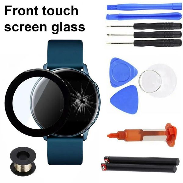 Accesorios Kit de herramientas de reparación de pantalla táctil de repuesto de lente de cristal frontal de reloj para Samsung Galaxy Watch Active 40mm/Active 2 40mm/44mm