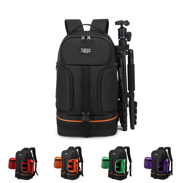 Accessoires Sac à dos étanche pour appareil photo, épaules antichocs, étui pour trépied avec bande réfléchissante, sac pour ordinateur portable 15,6 pouces pour Nikon Sony Dslr