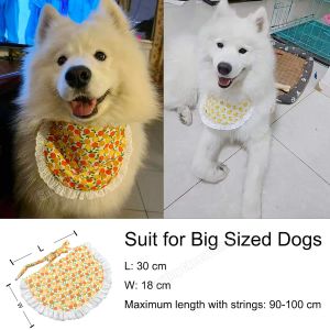 Accessoires Bavoir imperméable pour grand chien, design mignon, avec tablier à cordes, style bandana pour Samoyède Golden Retriever Chow Chow Malamute d'Alaska