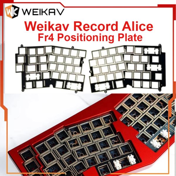 Accessoires weikav enregistrer la plaque de clavier mécanique Alice personnalisée FR4 Plaque de localisation Single Bond Slot Sinking Gold PC Gamer accessoires