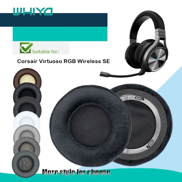 Accessoires Whiyo Oreillettes de remplacement pour Corsair Virtuoso RGB Wireless SE Casque Coussin Manches Velours Oreillettes Tasses Cache-oreilles