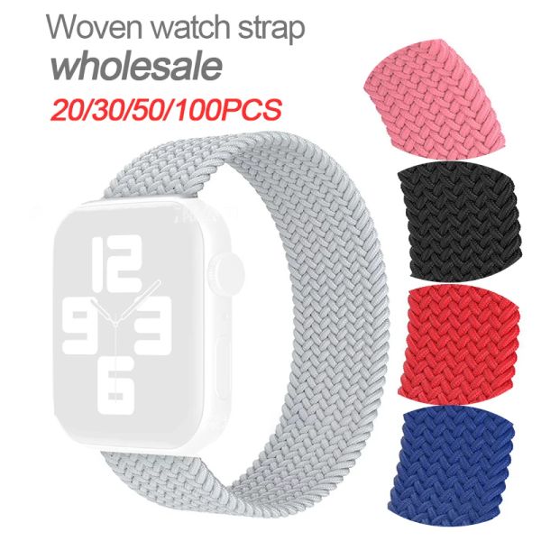 Accessoires vente en gros montre intelligente Bracelet tressé en Nylon (42/44/45mm) Bracelet une pièce en Nylon à boucle unique pour iWatch