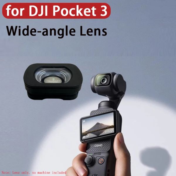 Accessoires Beautiful Angle Lens pour DJI Pocket 3 Filtre d'objectif de caméra 112 degrés 0,72x Magent pour DJI Osmo Pocket 3 Accessoires de cardan portables