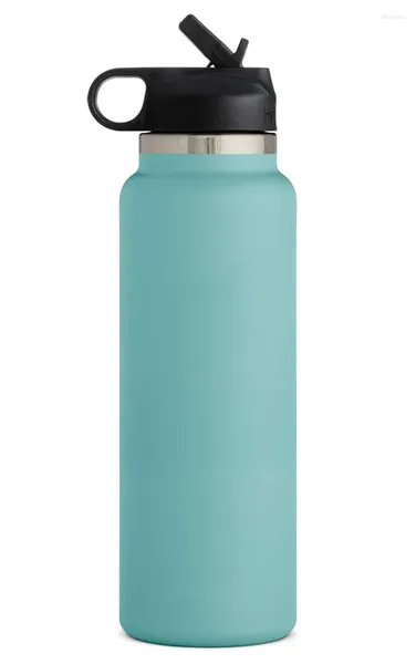 Accesorios Botella de agua reutilizable de acero inoxidable de boca ancha con tapa de paja - Apto para lavavajillas con aislamiento al vacío Sin BPA No tóxico