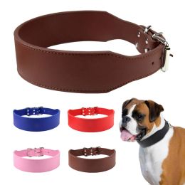 Accessoires Largeur 5 cm Collier de chiens de grand chien durable Microfibre cuir Pet Nou Boucche Fish Forme Collier pour les grands chiens moyens Pitbull Bulldog L3xl